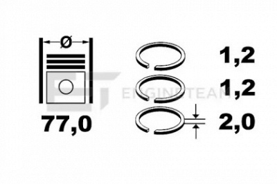 ET ENGINETEAM r4001800 -  Комплект поршневых колец